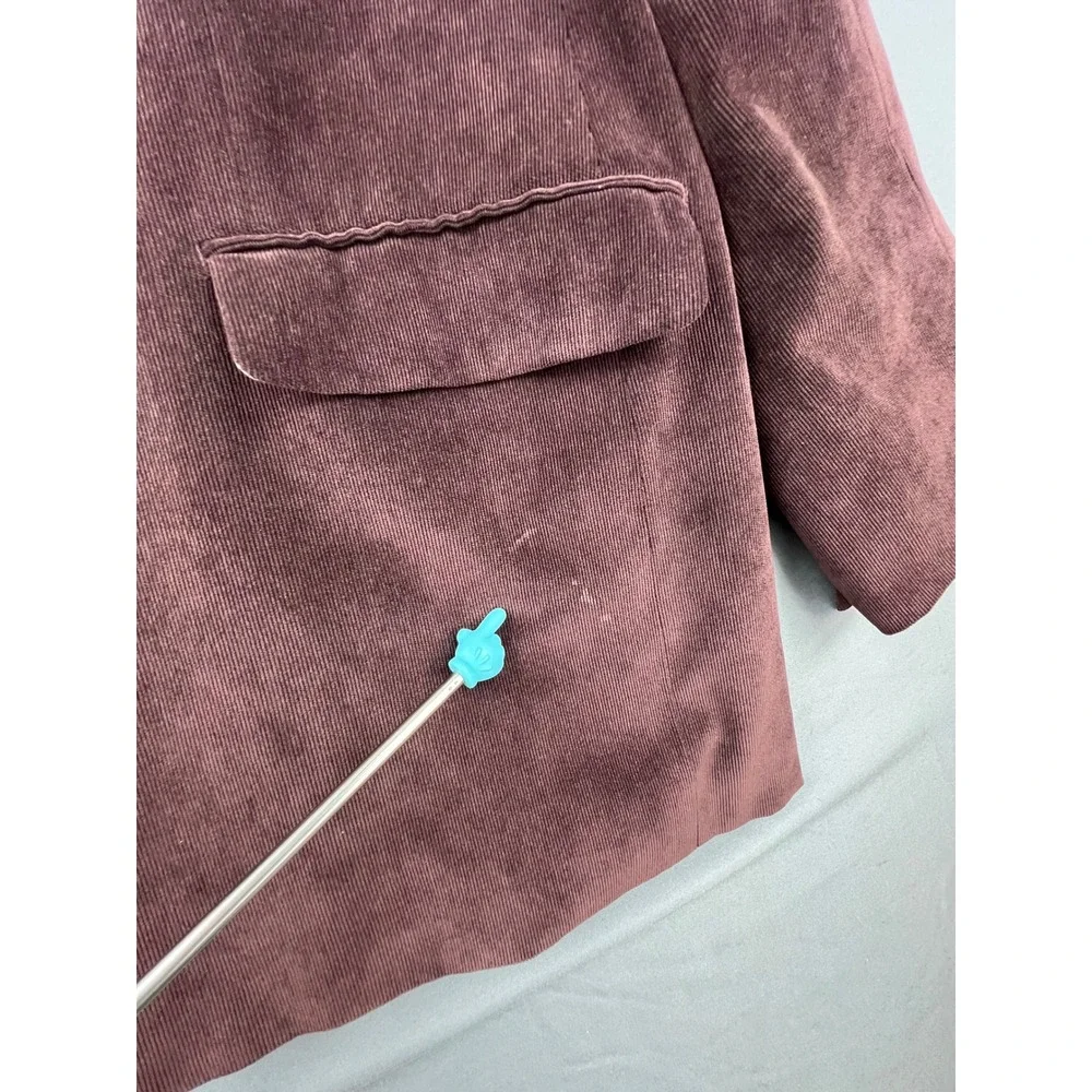 Lauren Ralph Lauren Corduroy Blazer Mens 48R Burgundy Maroon Sport Coat Good